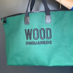 WOOD DSQUARED2 GREEN OVER NIGHT BAG
